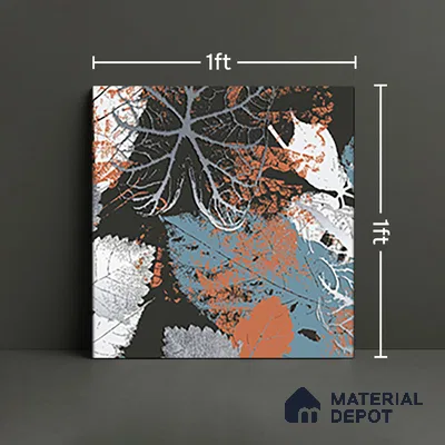 Floral Wall Tile TL 07248 C Plana 8003 GLM (Silver) 1 ft x 1 ft Ceramic Matte Finish - 9 mm  | 2 mm Spacer is Mandatory | Please Expect a Slight Variation of Pattern (Sample)